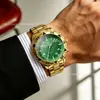 Reloj de hombre superventas transfronterizo, moderno dial grande con luz azul, reloj de cuarzo con banda de acero, tres subesferas de imitación, venta al por mayor de relojes de pulsera para hombre