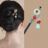 Pasador de Pelo de Rosa Nuevo Borla China de Estilo Nicho Temperamento Diario Hanfu Pasador de Madera Paso Oscilante Falda de Cara de Caballo Accesorios para Mujer Sentido de Gama Alta