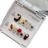 High-end Curto Estudante Bonito Lantejoulas Pintado à Mão Nail Art Produtos Acabados Estilo de Nicho Branco Vestindo Nail Art Hand-made Nail Art Maré