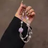 Nueva Cadena para Teléfono Móvil Cadena Colgante de Cristal Diseño de Gama Alta Pequeño Nicho Sentido del Diseño Exquisito Correa Colgante de Muñeca para Mujer Accesorios para Bolsos