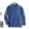 Suéter de cachemira de otoño e invierno para hombre, de grosor medio, sin costuras, para jóvenes, de cuello alto medio, de color sólido, ropa de primera línea, camisa de punto de lana, ropa exterior
