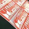 Etiqueta Frágil Inglés Etiqueta de Advertencia Mercancías Frágiles Marcas Logísticas de Comercio Exterior Etiqueta Mercancías Frágiles Express