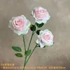 Flores Artificiales con 3 Cabezas de Rosas de Mil Capas para Decoración de Salón de Bodas, Pared de Flores, Guía de Pasillo, Escaparate de Centro Comercial y Materiales de Decoración para Restaurantes
