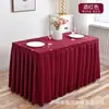 Saia de Mesa com Velcro Evento de Casamento Hotel Escritório Mesa de Conferência Toalha de Mesa Retangular Exposição Mesa de Assinatura Retangular Saia de Mesa