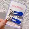 HD7416A02 Lindo Panda Estilo Coreano Pinza para el Cabello Pinza para Flequillo Lateral Pasador de Ocho Vías Pin BB Pasador Accesorio para el Cabello para Mujeres