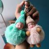 Nova Boneca de Pelúcia de Coelho Preguiçoso com Imitação de Pelo Chaveiro Pingente Joia Fofa Feita à Mão em estoque Cabelo Rápido