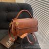 Bolsa Pequena Texturizada com Padrão de Pedra para Mulheres 2026 Nova Moda Versátil para o Dia a Dia Ombro Transversal Retrô Bolsa de Mão Pequena Quadrada