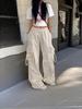Pantalones Casuales de Trabajo de Estilo Americano para Mujer Verano 2025 Comercio Transfronterizo Nuevo Suelto Tiro Alto Recto Versátil Pierna Ancha Pantalones Largos