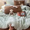 Oso Floral Nantong Textiles para el Hogar Comercio Exterior Comercio Electrónico Hogar Juego de Cuatro Piezas Artesanía Lavada y Cepillada Dormitorio Juego de Tres Piezas Transfronterizo