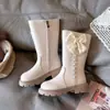 Botas de Cuero para Niñas Colección Otoño/Invierno 2026 Botas Altas Largas con Lazo para Niños Botas Individuales Modernas y Elegantes Botas Martin