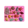 Molde de silicone para fondant concha de coral marinho peixe decoração de bolo chocolate sabonete artesanal gesso aromaterapia