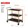 Carrito de bebidas de tres niveles, carrito de comida móvil comercial, carrito de servicio para hotel, carrito de té de lujo, carrito de pasteles de acero inoxidable