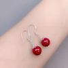 Pendientes de cinabrio de mineral crudo antialérgicos, arena de oro púrpura, pendientes de mujer de estilo étnico con incrustaciones, gancho para la oreja, joyería sencilla