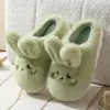 Pantuflas de Algodón de Conejo para Mujer, Otoño e Invierno para Interiores, Antideslizantes, Lindas Pantuflas de Felpa, Zapatos de Algodón Cálidos para Pies de Mujer