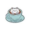 Insígnia de Metal Cartoon Mais Vendida Transfronteiriça Adesivo Personalizado para Celular Broche Redondo de Gato Fofo Liga de Bronze Presente