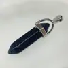 Colgante de lápiz hexagonal de doble punta de cristal de jade natural para collar y pendientes DIY, venta al por mayor, estilo de moda moderno europeo y americano