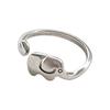Anillo cola de elefante Lan zhi no se decolora nicho simple ins joyería personalidad apertura anillo de plata de ley 925 para mujer venta al por mayor