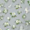 Redanco nuevo relieve 5D concha camelia blanca pegatinas de uñas ligeras estéreo He-1029