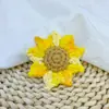 Flor de sol de lana tejida a mano transfronteriza flor de sol en maceta flor artificial decoración de escritorio regalo del día del maestro