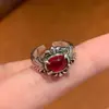 Anillos Vintage Estilo Palacio para Apilar, Anillos Únicos y de Nicho Antiguos para Dedo Índice de Mujer, Anillos Abiertos Ajustables de Alta Gama