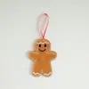 Hombre de Jengibre Navideño Transfronterizo Decoración de Atmósfera Navideña Hombre Galleta con Rubor Redondo Colgante de Letra