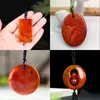 Transmisión en Vivo del Fabricante de Collares con Colgante de Ágata Roja Venta al por Mayor Hebilla de Paz de Ágata Colgante de Calabaza de Jade Cadena para Suéter