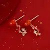 Pendientes Pequeños de Calabaza Roja de Año Nuevo, Pendientes del Año del Zodiaco Caballo, 2026 Otoño e Invierno Caliente Venta de Clips para Orejas de Año Nuevo al por Mayor