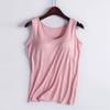 Camiseta Regata Modal Plus Size Transfronteiriça com Bojo Feminina Sem Aro Peça Única Roupa Íntima Base Camiseta Interna