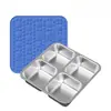 Contenedores de Acero Inoxidable para Snacks con Tapas de Silicona, Cajas de Snack Bento a Prueba de Fugas, Contenedores de Metal Reutilizables con Múltiples Compartimentos para Almuerzo, Aptos para Lavavajillas, Almacenamiento de Alimentos para Preparación de Comidas, Trabajo y Viajes