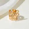 Joyería Transfronteriza Europea y Americana, Anillos Irregulares de Aleación Exagerados con Forma de Labios de Moda y Únicos, Juego de Anillos Huecos Vintage