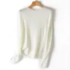 Camiseta Interior de Punto de Lana Yangzi 60s sin Costuras de una Sola Pieza para Mujer Cuello Redondo Otoño Nueva Llegada Ropa para Mujer