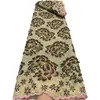 Tecido de renda com bordado de cachos florais completos, tecido de renda de bordado duplo para roupas femininas, Renda Guipure