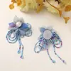 Estilo Coreano Costura a Mano Borla Lazo Degradado Flor de Gasa DIY Pendientes Tachuelas Pin Lateral Tocado Accesorios de Corsage para Mujer