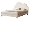 Cama Nube de Lujo Ligero Color Crema para Niñas, Exclusiva para Princesas 1.5m Cama Infantil Moderna Sencilla Acogedora para Apartamentos Pequeños, Modelo Más Vendido