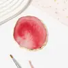 Nova Paleta de Cores para Nail Art de Resina Imitação de Ágata Antiderrapante com Borda Dourada para Exibição e Fotografia de Unhas