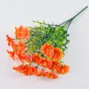 Arreglo Floral Artificial Transfronterizo de Eucalipto de 7 Cabezas y Gloria de la Mañana Flor Artificial Plástico Decoración de Jardín Exterior Planta Verde