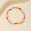 Pulseira de contas de arroz florzinha com cordão elástico, estilo boho para praia e férias, pulseira de margarida para mulheres