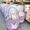 Linda Cesta de Almacenamiento tipo Bandolera Tejida, Cesta de Regalo de Cuerda de Algodón, Bolso de Mano Dulcero para Niños, Cesta de Almacenamiento para Artículos Varios, Cesta Pequeña
