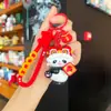 Chaveiro Panda Pequeno Pingente Estilo Chinês Silicone Desenho Animado Boneco Panda Pingente de Chave Giratório Infantil