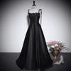 Vestido de Noche 2026 Nuevo Estilo Satín Estilo Francés Hepburn con Tirantes, Elegante Vestido de Princesa para Banquete Estilo Socialité para Verano
