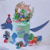 Tarjeta de decoración con pegamento suave para tarta de cumpleaños infantil con diseño de dinosaurio jurásico de dibujos animados