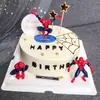 Set de Decoración de Spider-Man de 7 Piezas Decoración Creativa para Pastel Muñeco de Dibujos Animados Hecho a Mano Personalidad Horneado Postre Vestir