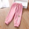 Calça Infantil Primavera e Outono 2026 Novo Estilo Meninos Crianças Cor de Doce Coreana Versátil Urso Calça Longa para Outono Roupa Exterior