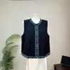 Chal con Bordado de Patrón Agrietado Zhi Li 2026 Nuevo para Principios de Otoño Chaleco de Cuello Redondo Estilo Chino para Mujer Atuendo de Principios de Otoño