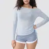 Cubierta Deportiva de Manga Larga para Mujer Transfronteriza Verano Delgada Holgada Cubierta de Fitness Ropa Exterior Secado Rápido Transpirable Top de Yoga