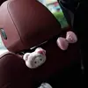 Nuevo Lindo Dibujo Animado Femenino Estampado de Leopardo Gatito Lazo Gancho para Coche Estante de Almacenamiento para Asiento Trasero Decoración de Coche