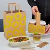 Vasos Desechables para Café con Tapa Empaque Comercial para Llevar Vasos Kraft Engrosados Anti-quemaduras para Bebidas Calientes