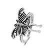 Anillo de Mariposa Ins Europea y Americana Femenino Gótico Aleación Oscura Viejo Geométrico Animal Anillo de Dedo Moda Anillo Punk