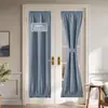 Comércio Exterior Amazon Cortina de Porta de Linho Estilo Francês Blackout Total Cortina de Porta para Proteção Solar Tipo Haste Cortina Pequena para Porta/Janela Produto Acabado Atacado