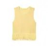Aliexpress Wholesale Transfronterizo 2025 Verano Nueva Ropa para Mujer Tops y Chalecos de Punto a Cuadros Decorados con Flecos para Mujer